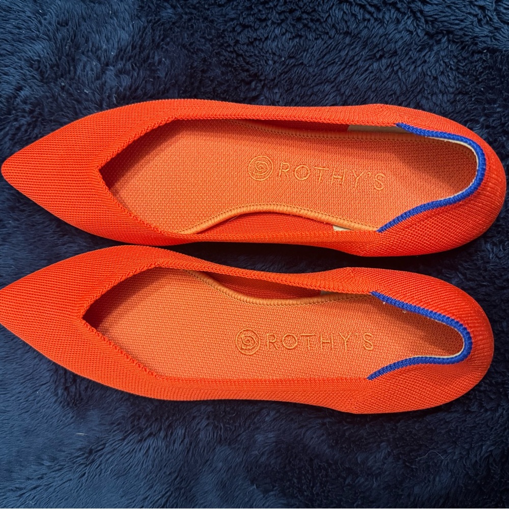 Rothy's Red Flats with Pointed Toe